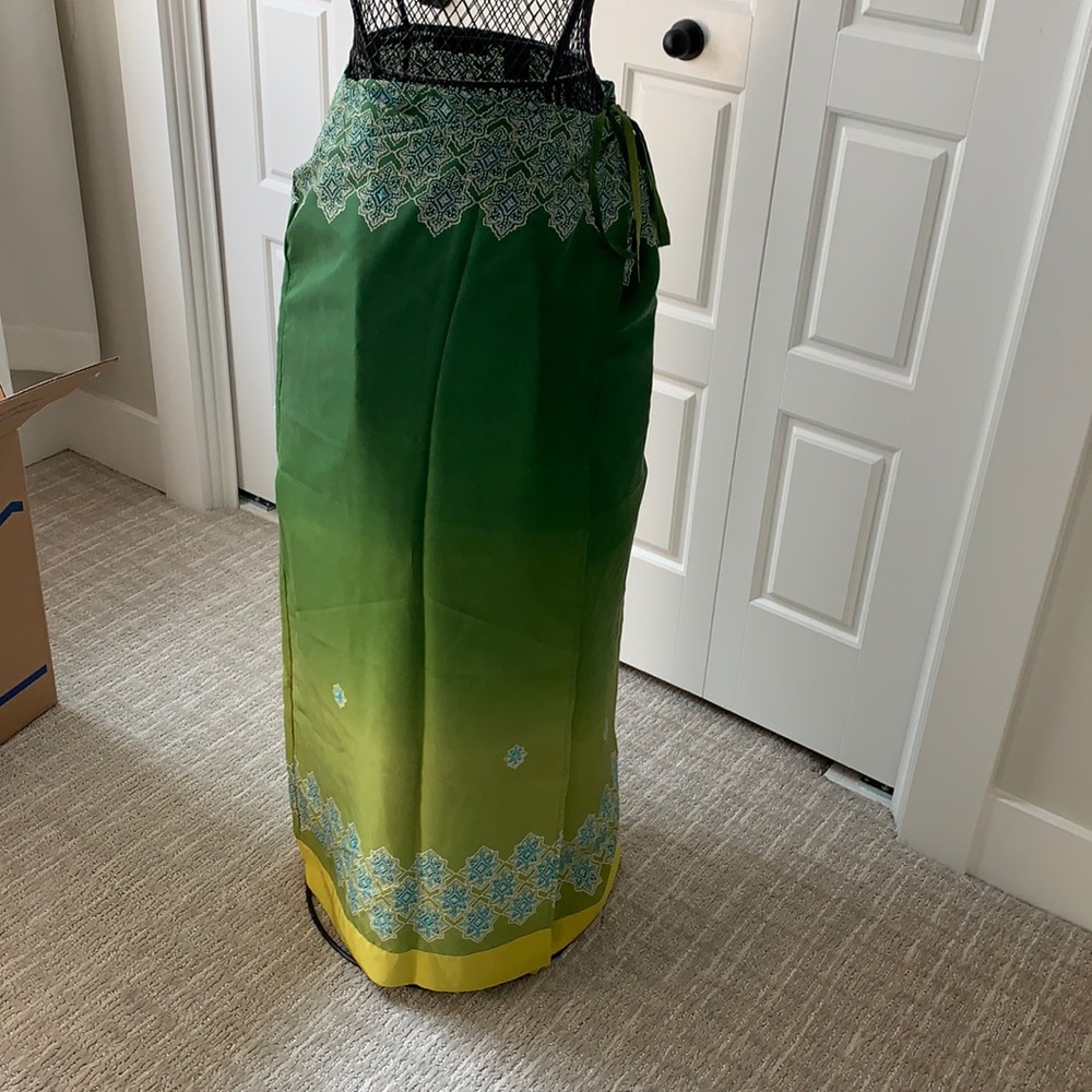 Express 100% silk wrap maxi skirt sarong